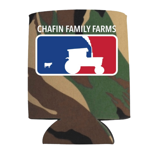 CHAFIN FAMILY FARMS CAMO KOOZIE.